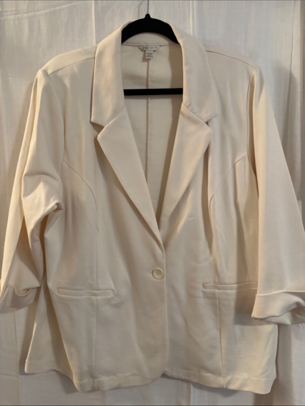 Cato Cream Single-Button Notch Lapel Blazer
